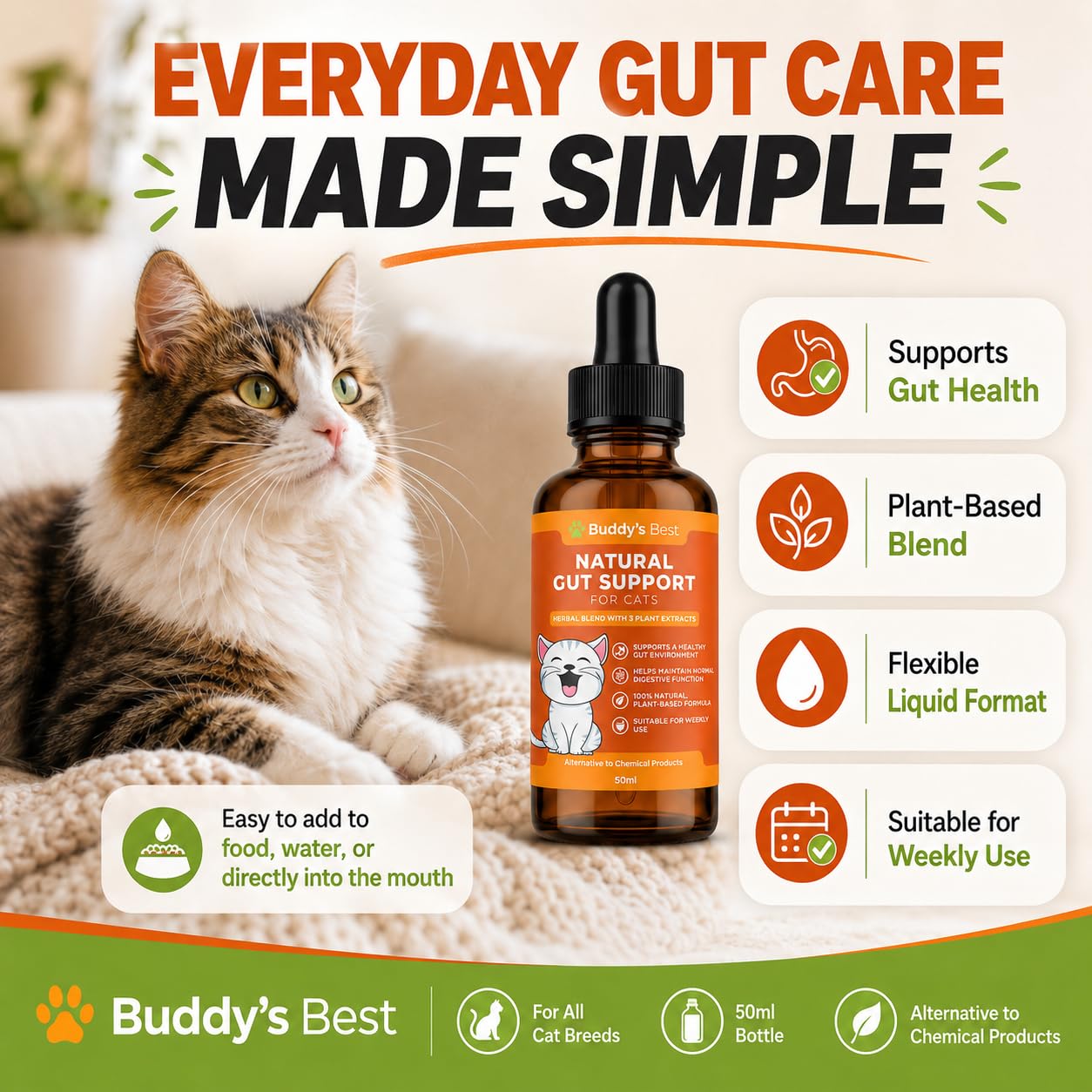 BUDDY'S BEST Desparasitante Natural para Gatos