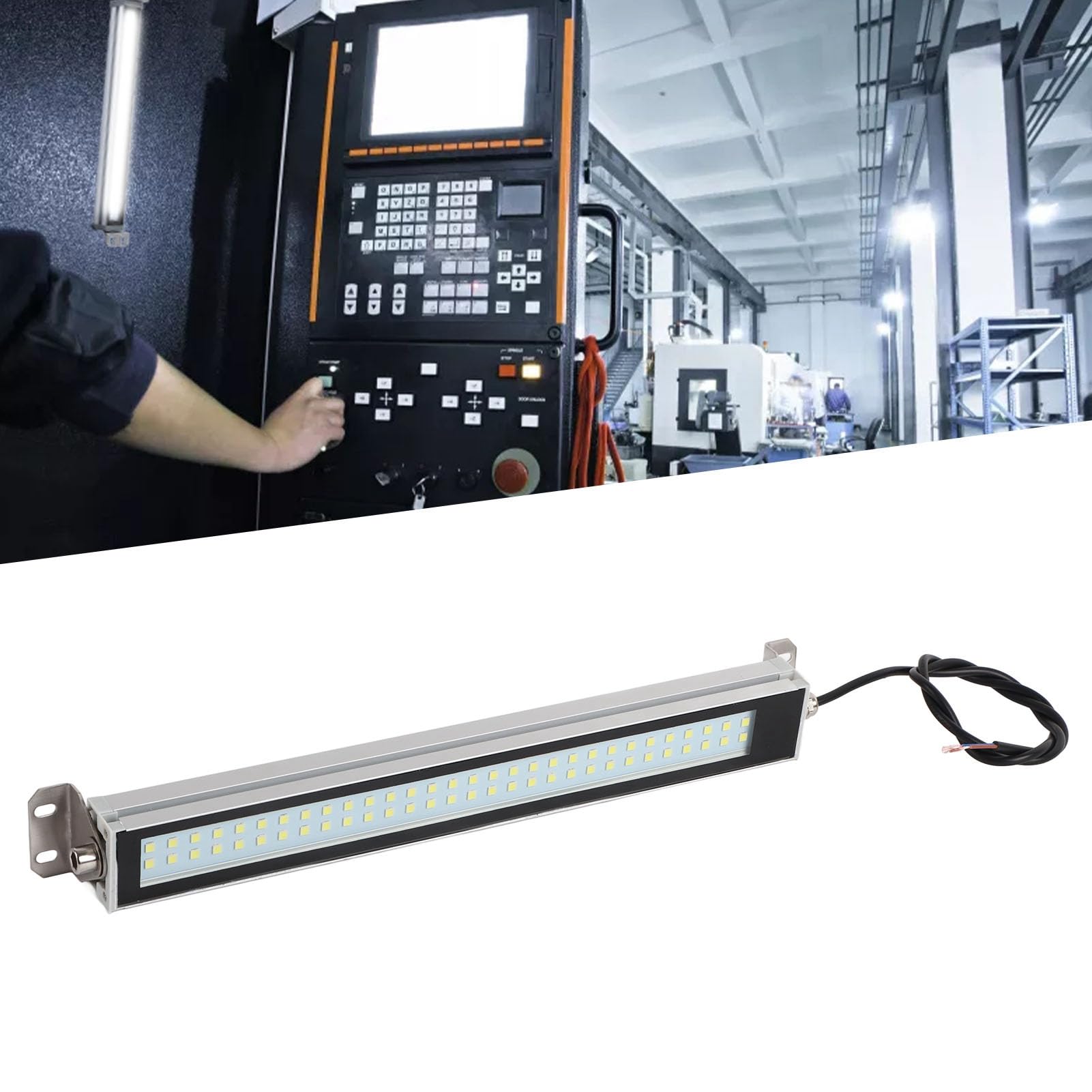 Luce di tubo industriale della macchina del LED, IP67 impermeabile a prova di esplosione 24V 36V 12W alta luminosità LED luce di lavoro con base metallica di rotazione a 360 °, Luce della macchina CNC