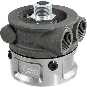 Setrab 19-SPT76-F86-180-22 SUSA HyperFlow Sandwich Oil Filter Adapter with Thermostat for BRZ/FR-S/86, M20x1.5 Nipple Thread, ProLine M22x1.5 Port Thread