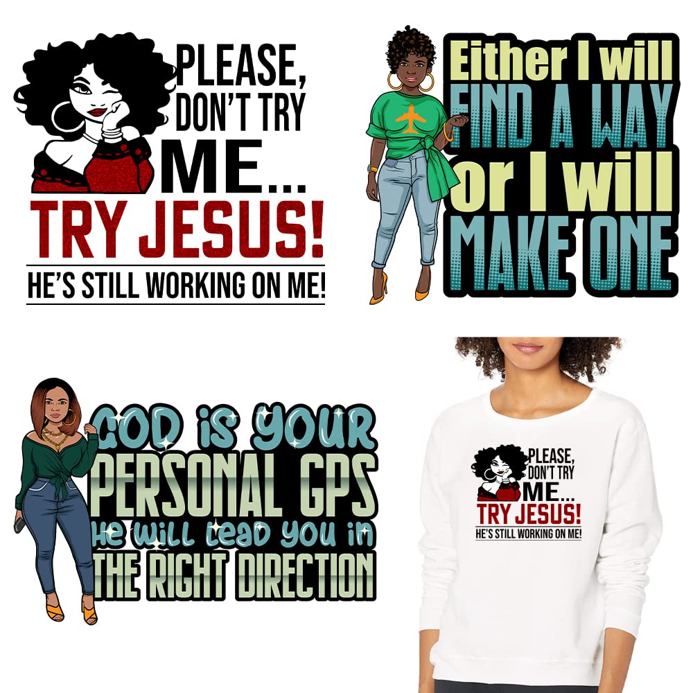 6PCS Iron On Transfer Patches Heat Press Decals for T-Shirt Clothing Design Blessed God Butterfly Heat Transfers Patch Washable Decoration Applique