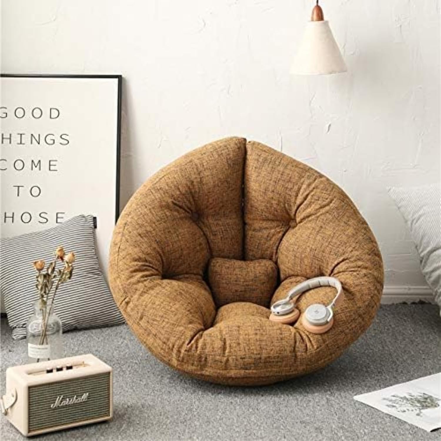 Vlfn座椅子 フロアチェア 折りたたみ ソファー 一人掛け 2way コンパクト 可愛い モコモコ ふわふわ 座布団 背もたれ 腰