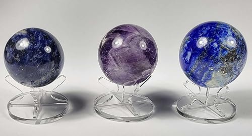 Miniatura 3 de Soporte de exhibición de acrílico redondo de 1.929 in para esferas, huevos, cristales coleccionables, minerales, 1 unidad