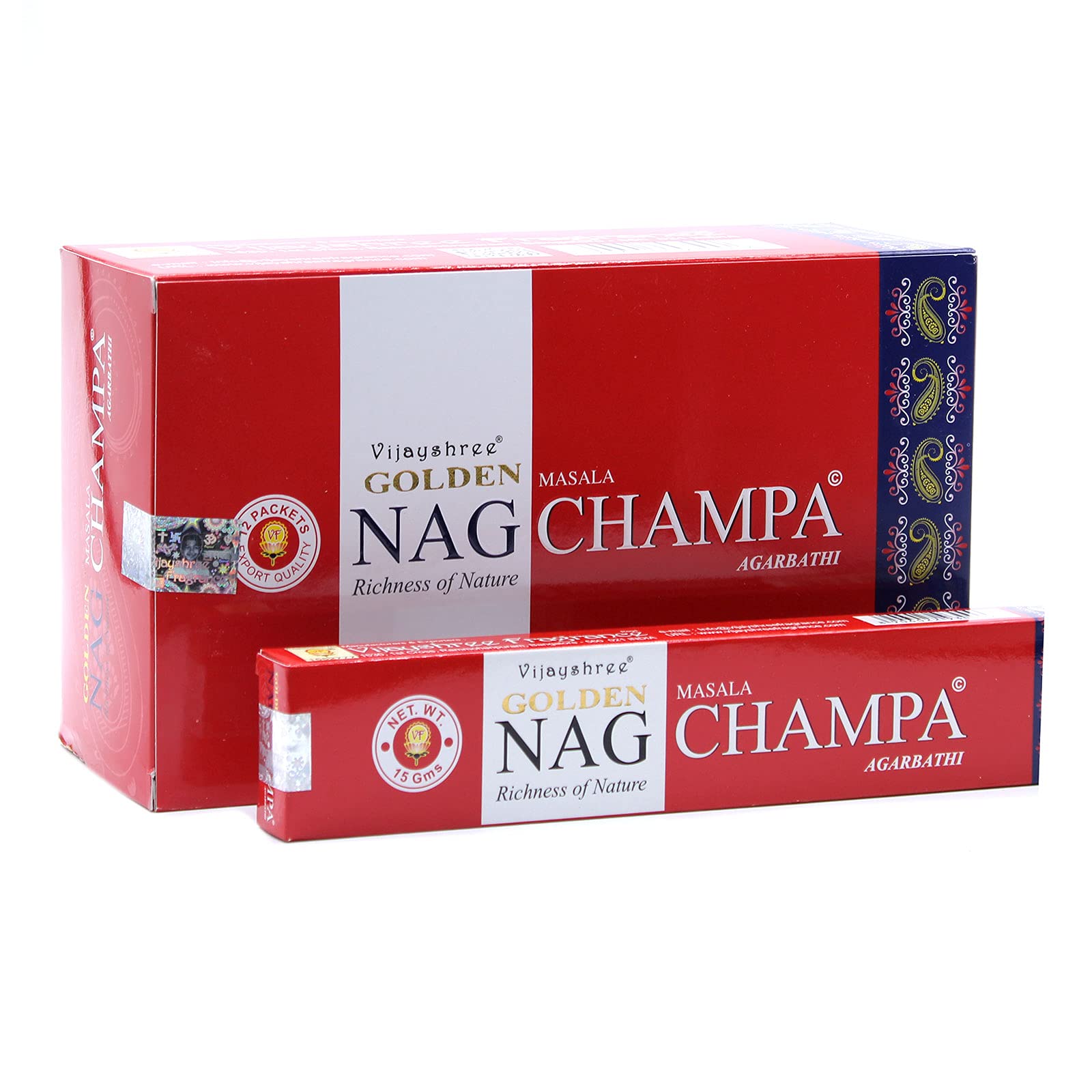 Vijayshree Golden Nag Hand-Rolled Incense Sticks, Natural, 3 Packs