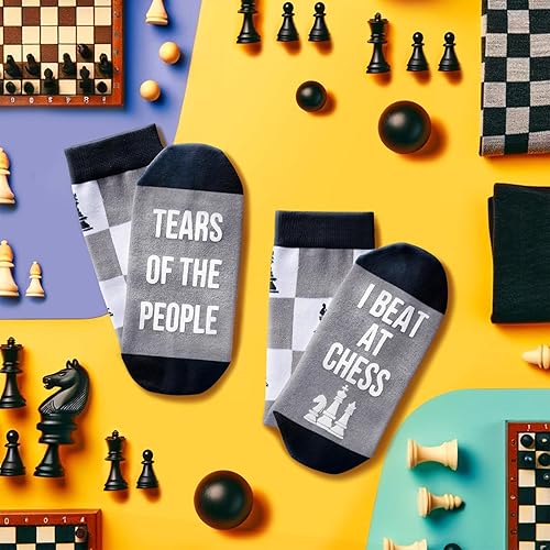 Vista 5 de Zmart Calcetines unisex de ajedrez, regalos para amantes del ajedrez, regalos para jugadores de ajedrez, regalos temáticos de ajedrez, Las lágrimas