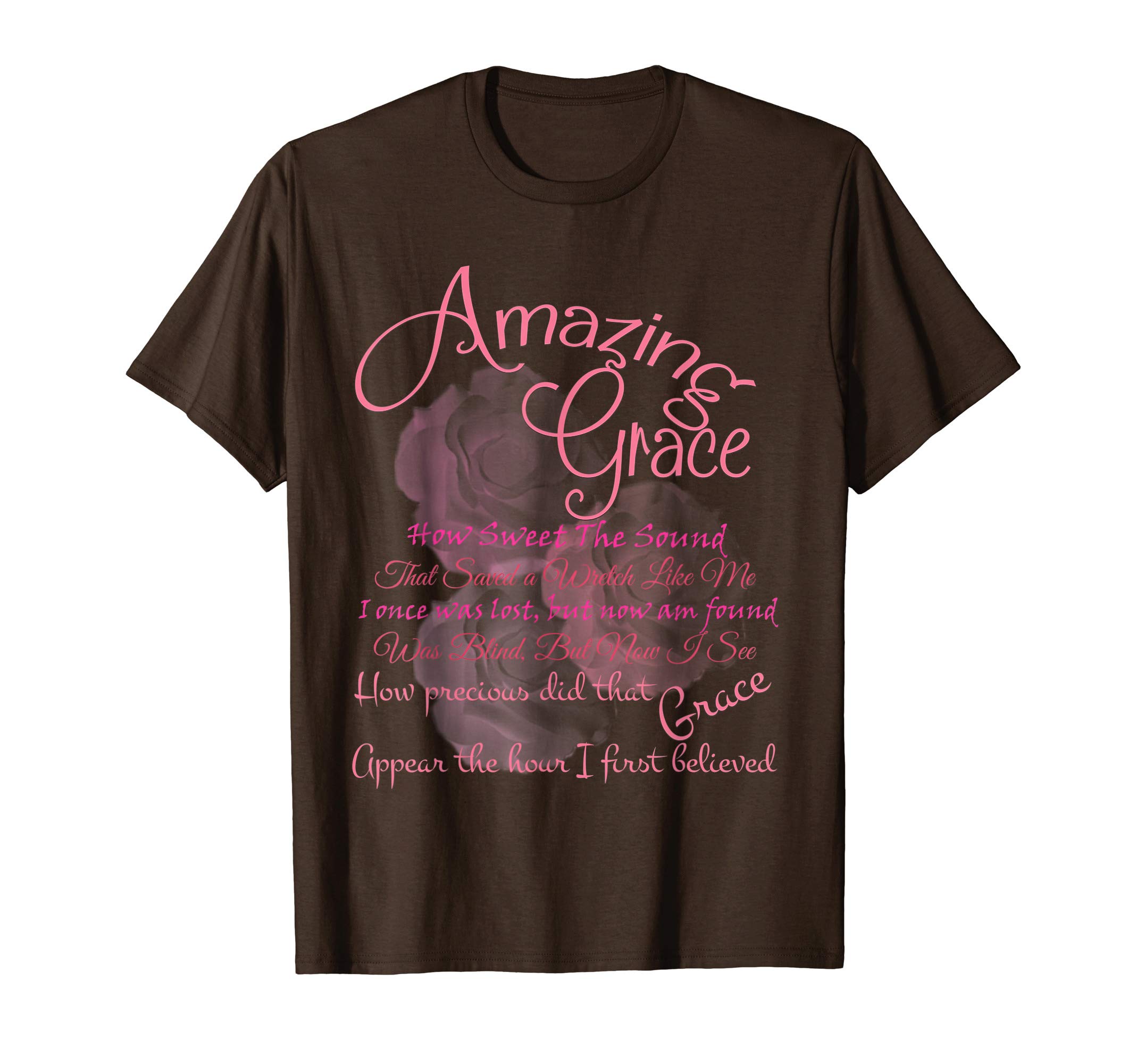 LokisInspirationsAmazing Grace Pink Rose Typography Shirt T-Shirt