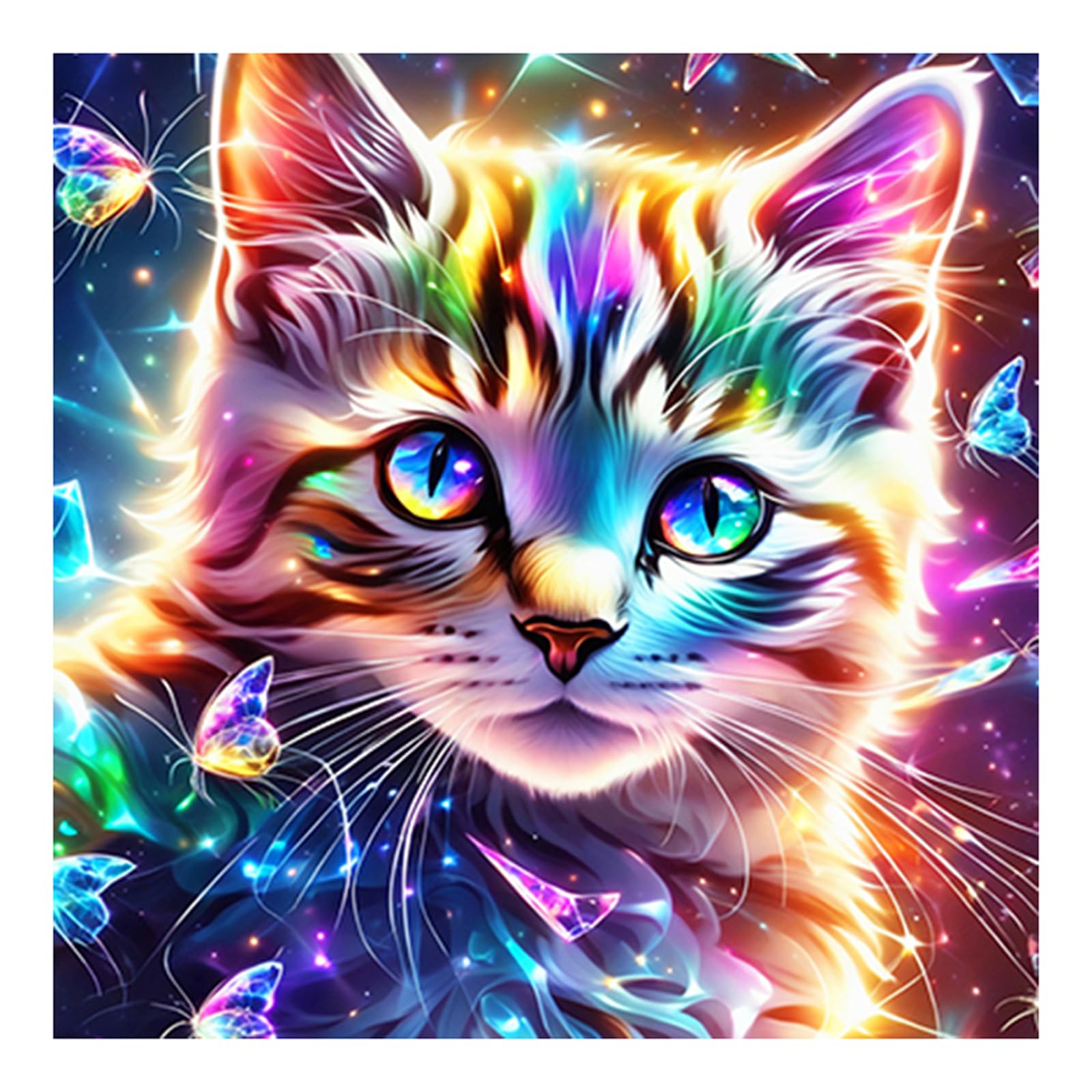 SJUTOUCI Diamond Art Painting Kits for Adults, Cat Diamond Art Kits, Full Drill Round Gem Art, 5D DIY Paint with Diamonds Crafts for Home Wall Decoration Gifts 12x12inch