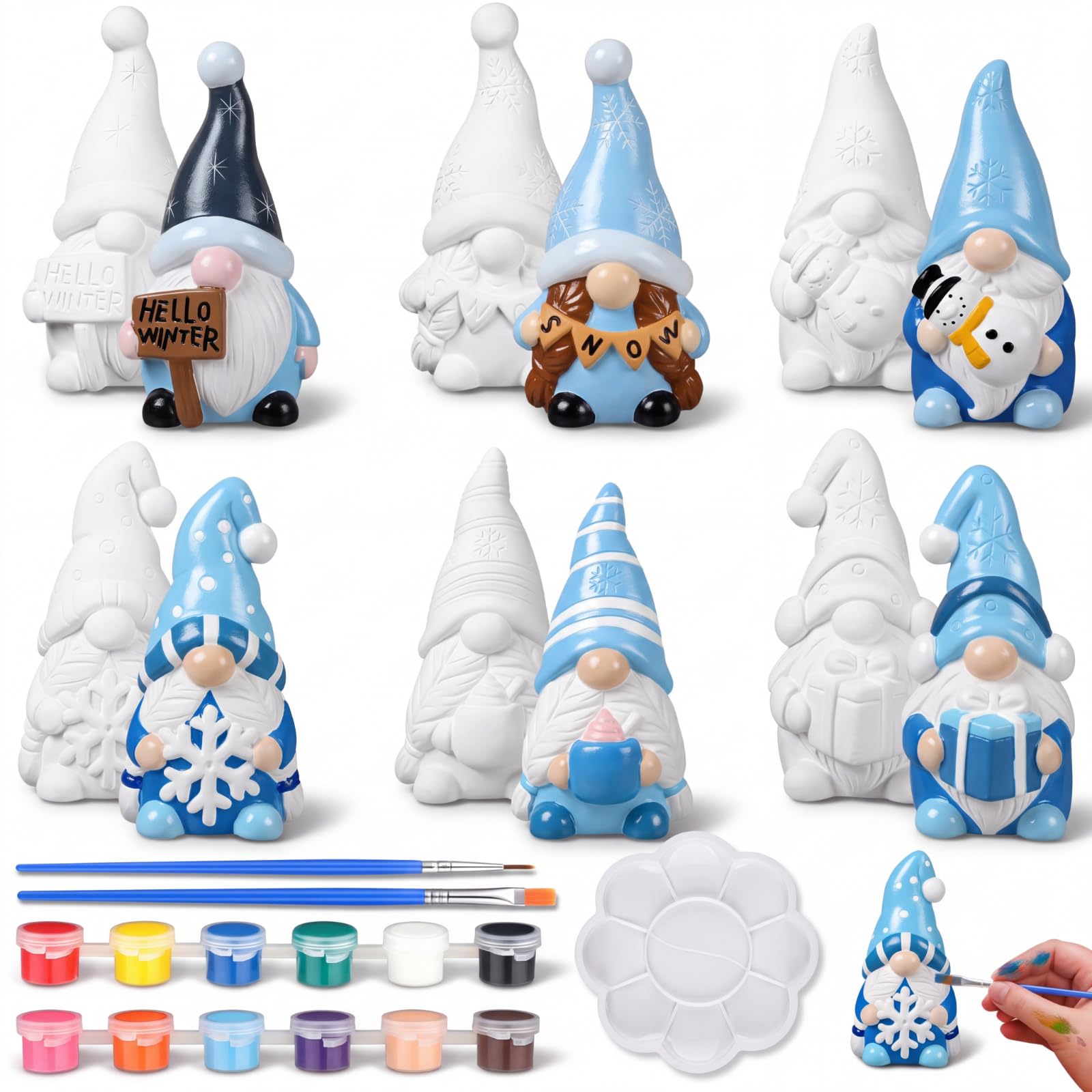 Amazon.com: CroBlissful 6 Sets Paint Your Own Ceramic Gnome with