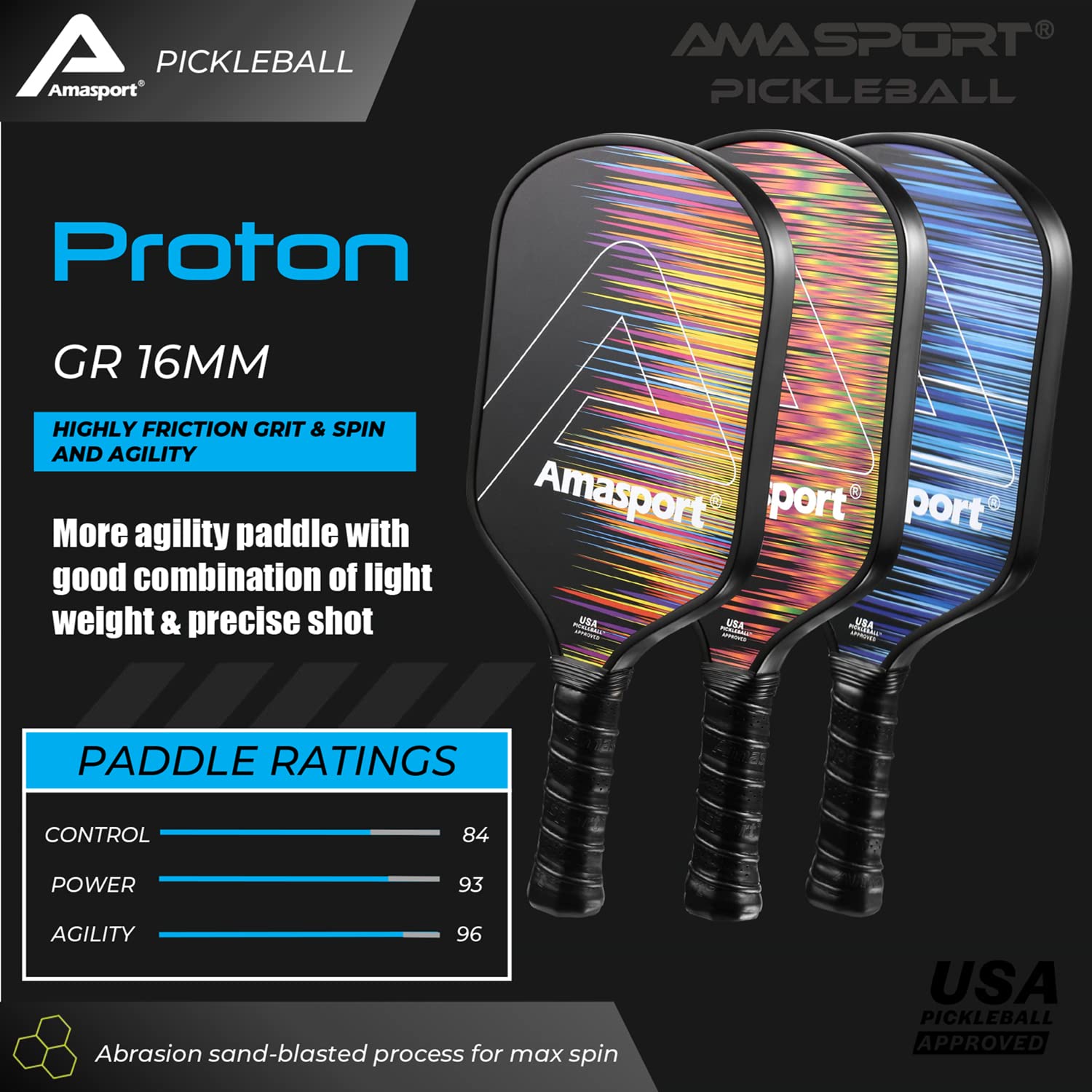 Amazon.co.jp: PICKLETECH AMA Sport Kronos ピックルボールパドル