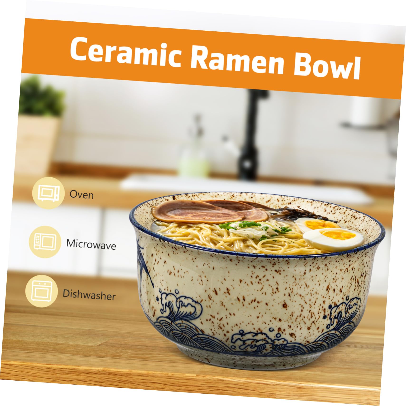 Ramen-schüssel-set aus Keramik mit Deckel Servierschälchen-set für Suppen und Nudeln Inklusive Essstäbchen und Löffel für Verschiedene Gerichte