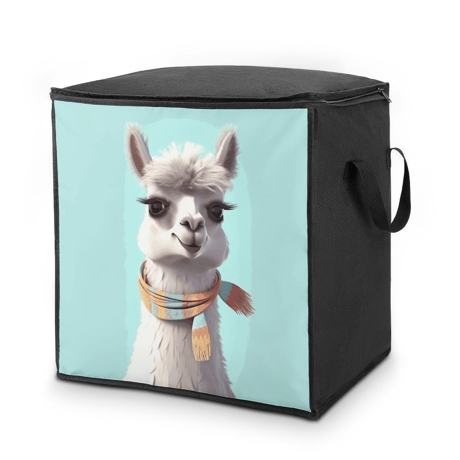 Fekiloot Style Funny Cartoon Llama Storage Bags With Reinforced Handles,Moving Bag With Zipper,Closet Organizers,Compression Packing Cubes