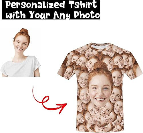 Miniatura 2 de Camiseta personalizada con caras para hombres, camisetas divertidas personalizadas para novio, camiseta personalizada, gran regalo