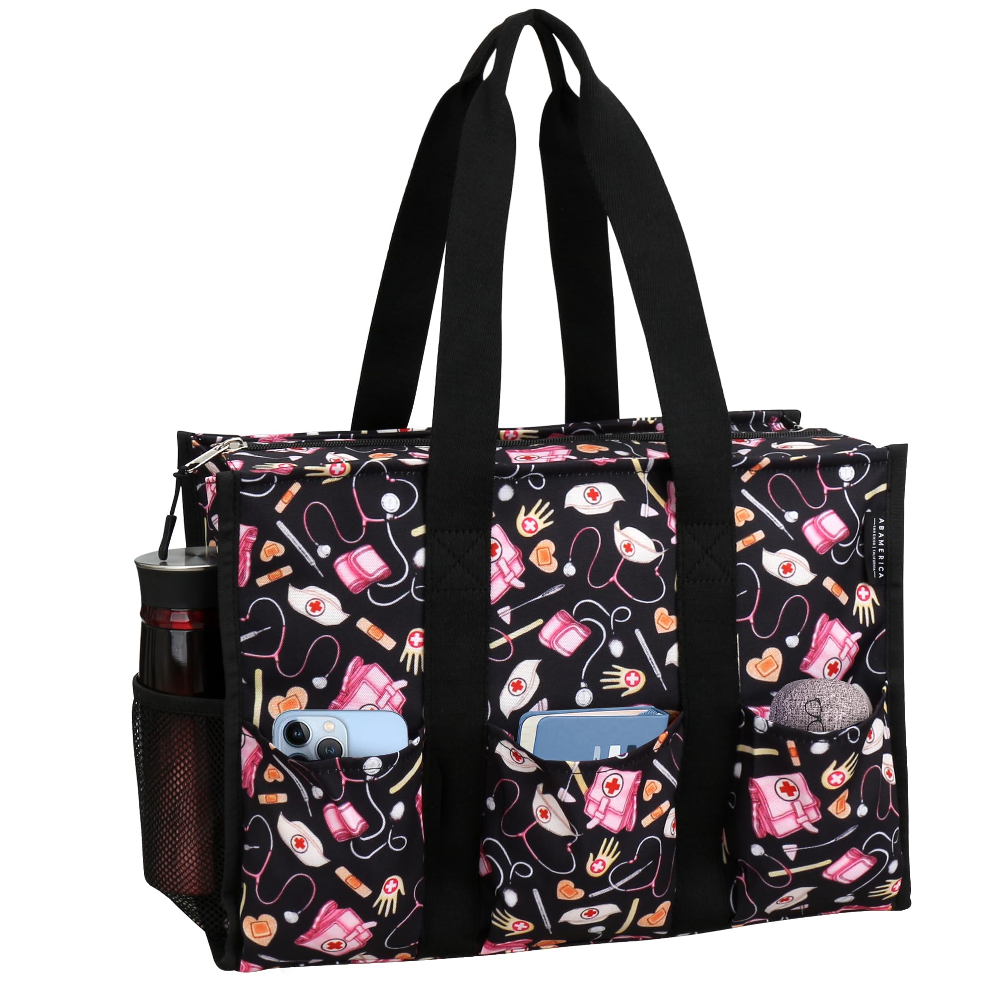 HoogaLife Nurse Bag for Work with Multiple Pockets, Waterproof Tote Organizer for Medical Supplies