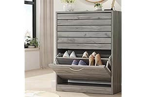 FUFU&GAGA Entryway Shoe Rack Organizer with 2 Flip Drawers for Living Room