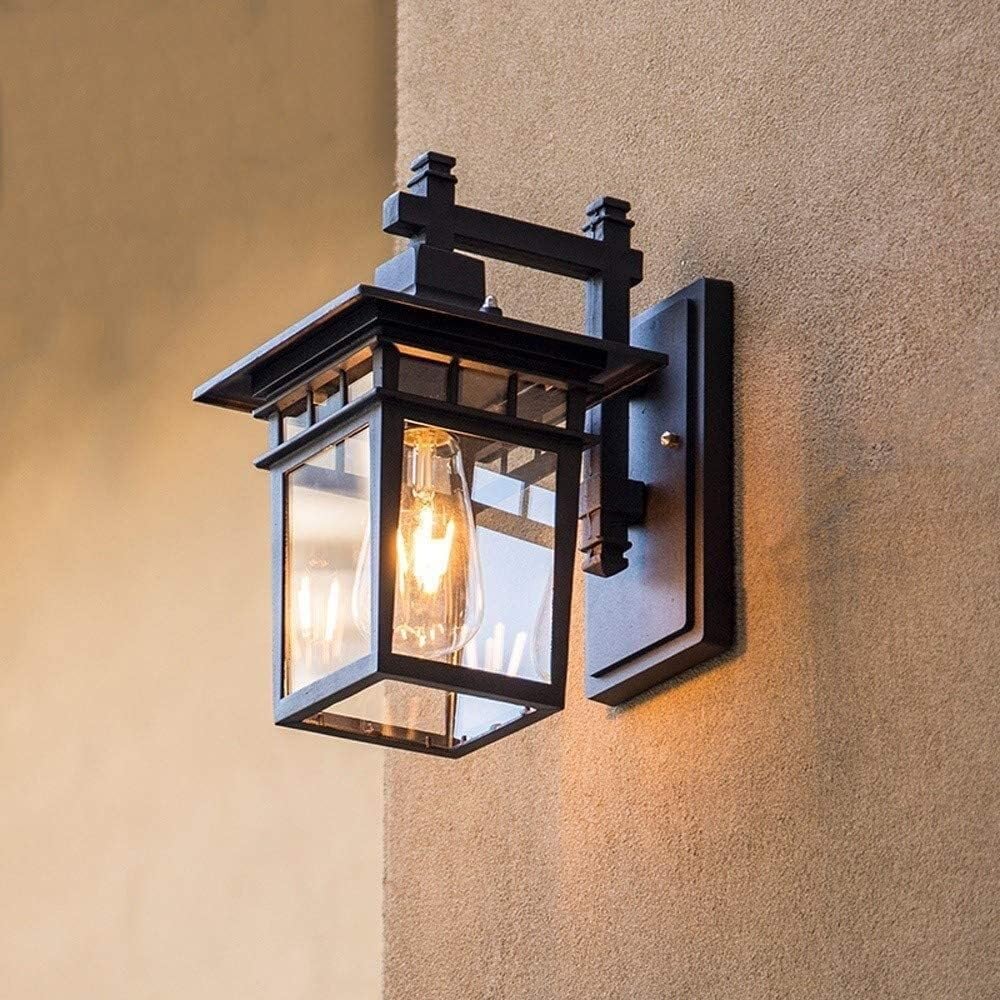 Zewnetrzna Wodoodporna Zewnętrzna Lampa Ścienna Aluminiowa Szklana Kinkiet Ścienny Do Willi Ogród Taras Balkon Lampa Scienna