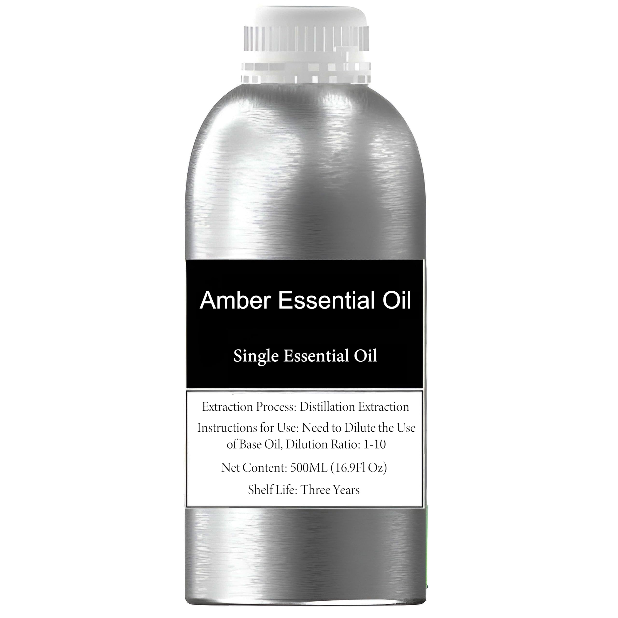 Olio Essenziale di Ambra Puro al 100% per aromaterapia, diffusore, Cura della Pelle, Produzione di Sapone per Candele, Olio aromatico di Ambra Biologico, Olio profumato Naturale(500ml)