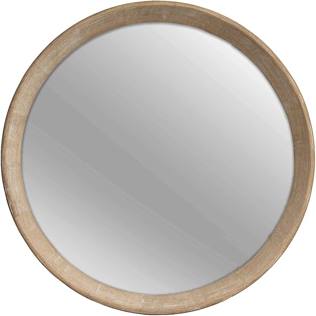 Nielsen HOME wall mirror Luna, nature, wood, ca. 40 cm round