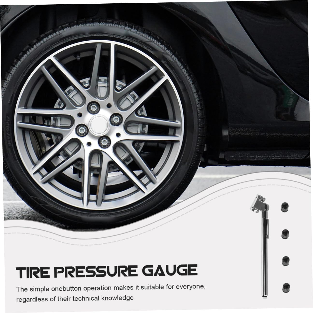 GLEAVI 5pezzi Manometro Pressione Pneumatici Portatile Per Auto Misuratore Di Pressione Preciso Per Sicurezza Stradale e Monitoraggio Reale Compatibile Con Varie Auto e Facile Da Usare