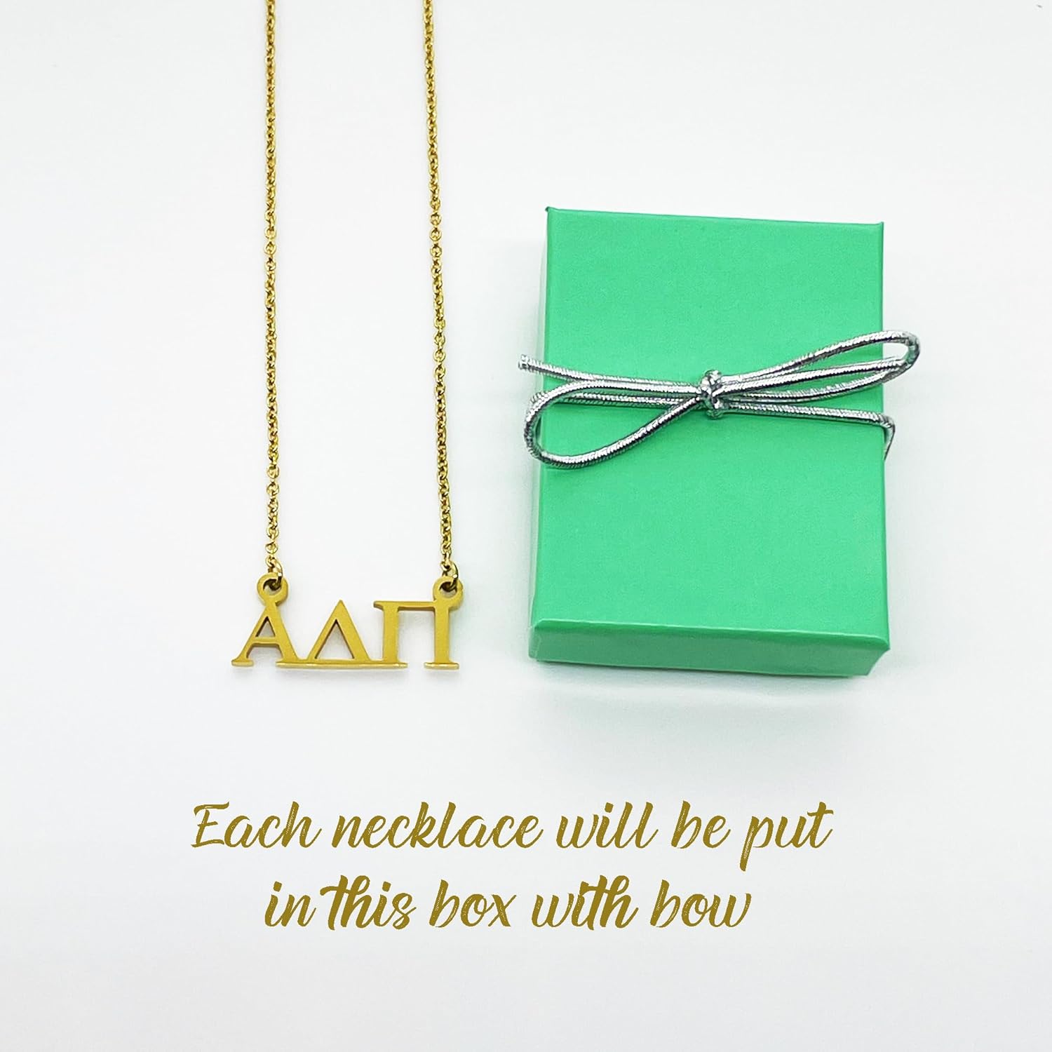 Alpha Delta Pi Necklace, Sorority Floating Necklace ADPi, ΑΔΠ