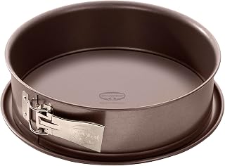 Dr. Oetker Springform Ø 24 cm, Baking Tray in Series Back-Edition with Enamel Serving Shelf, Steel Round Cake Pan with Non-Stick Coating (Color : Brown), Quantity: 1 piece