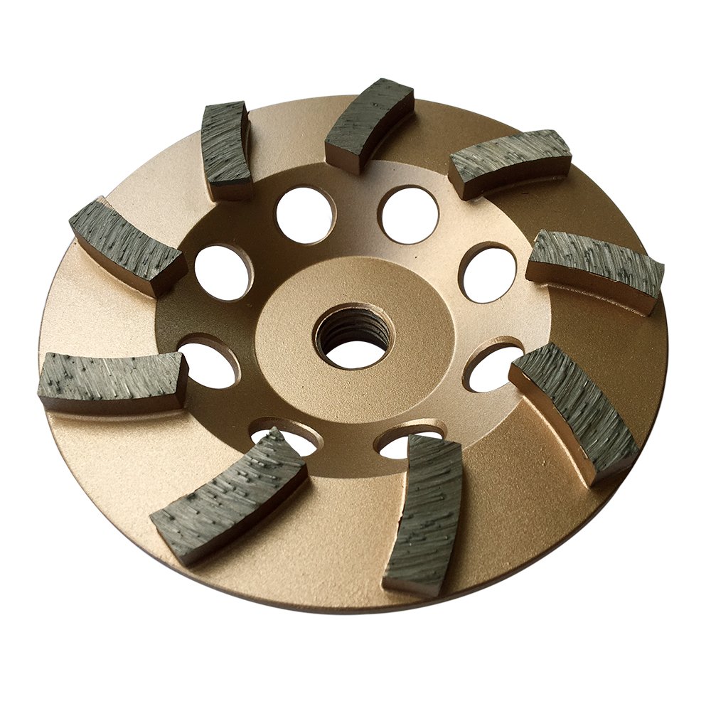 Turbo segmentos de diamantes de suavizado de ruedas de abrillantado para hormigón y mampostería texturizado en espiral de nivelación roscado para amoladora angular