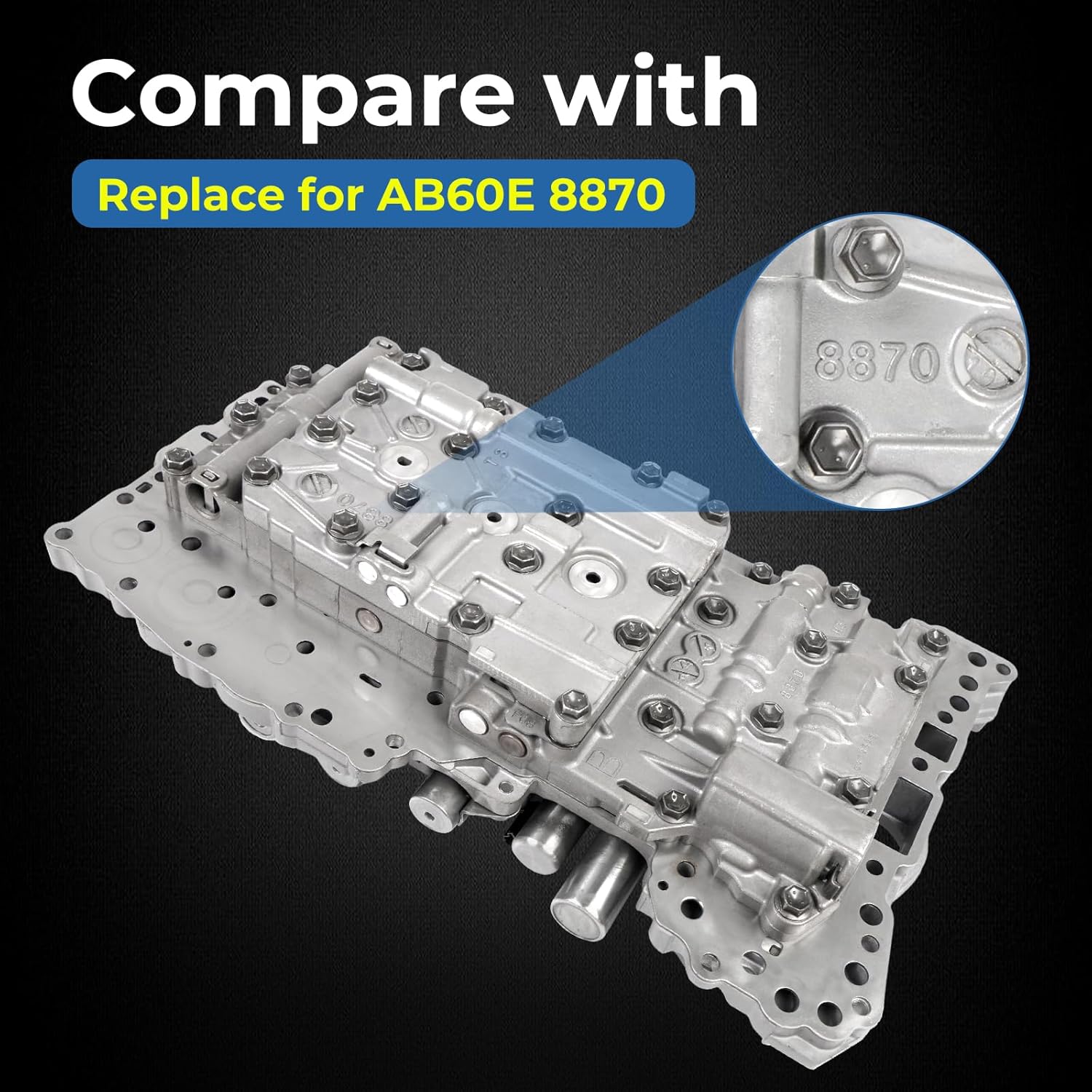 Transmission Valve Body Kit with Shift Solenoid Compatible with Toyota Tundra 2007-2008 4.0L/4.7L/5.7L Replacement for AB60E 8870 CAST