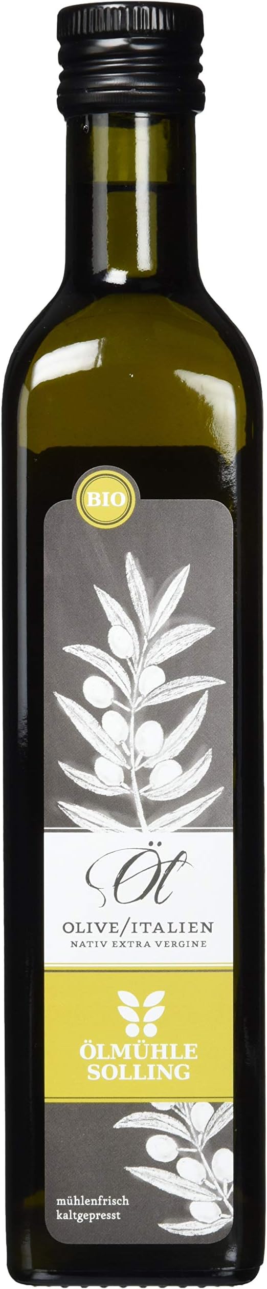 ÖLMÜHLE SOLLING - Organic Olive Oil from Italy | Virgin Olive Oil, Full-Bodied and Fruity Flavour Ideal for Pasta, Pizza & Salads as Well as for Skin & Hair | Contents: 500 ml