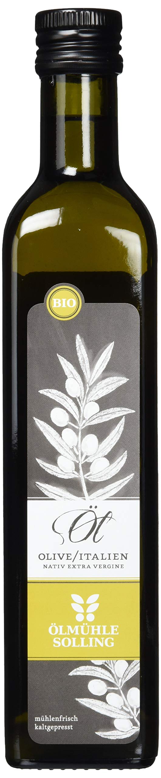 ÖLMÜHLE SOLLING - Organic Olive Oil from Italy | Virgin Olive Oil, Full-Bodied and Fruity Flavour Ideal for Pasta, Pizza & Salads as Well as for Skin & Hair | Contents: 500 ml
