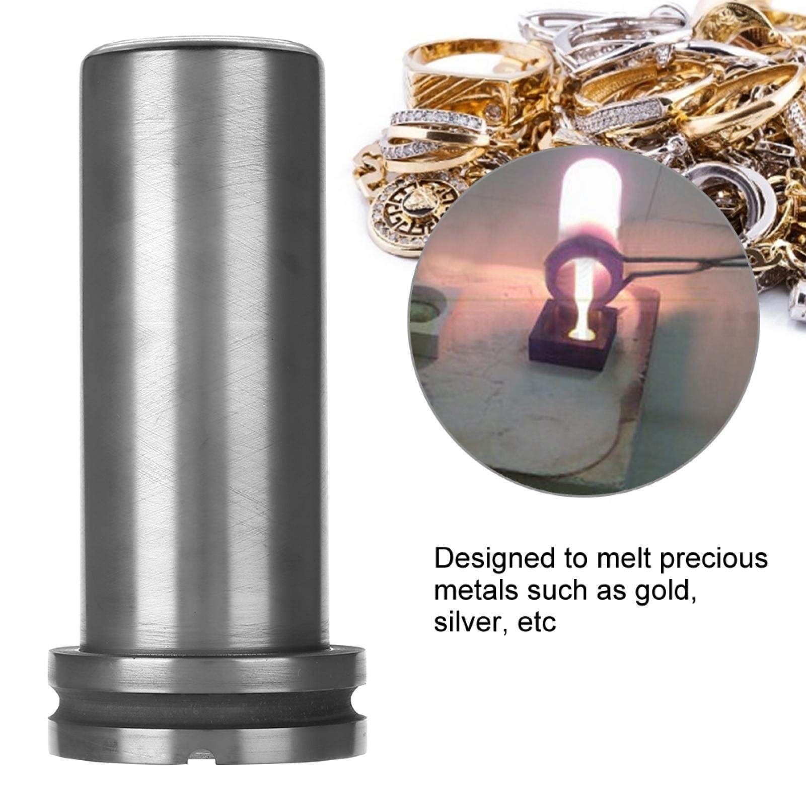 Crisol de grafito fundido, horno de chatarra Molde de fundición Crisol de grafito fundido Grafito para aleaciones para platino para metales preciosos para fundir oro(2kg)