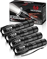 Vista 20 de Victoper Linternas LED azules, linterna táctica recargable de alto lumen y superbrillante, 5 modos, enfoque ajustable, impermeable, luces de flash