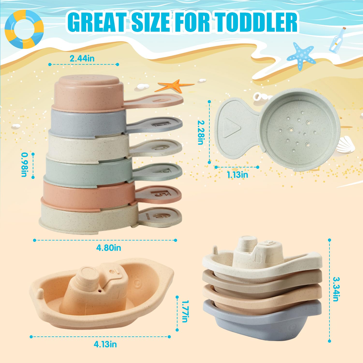 Jouets De Bain, 7 Pièces Jeux Bain En Silicone Pour Bébé Tout-Petits Enfant 1 2 3 4 Ans, Pulvérisable Animaux Jouets Flottants Sans Moisissure Jouets