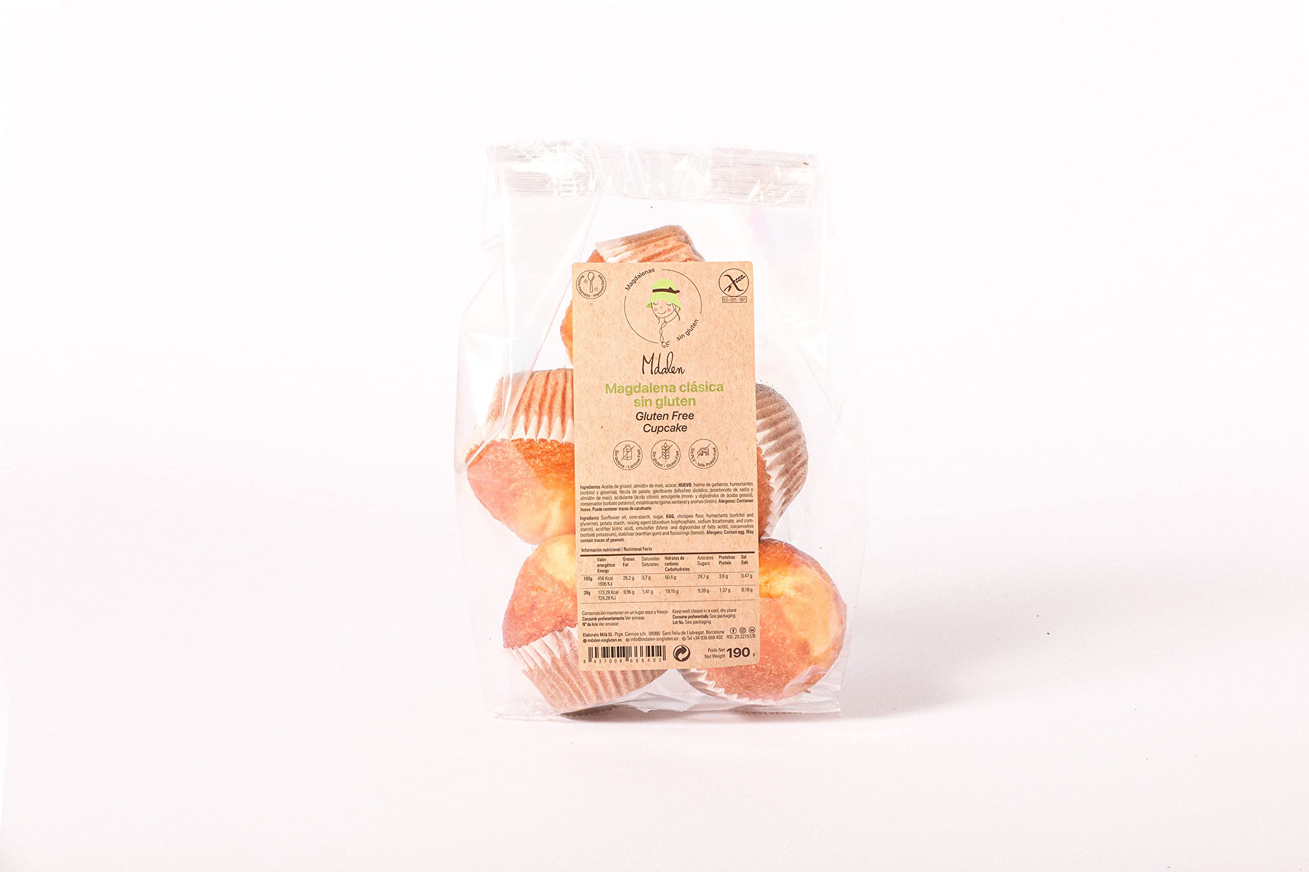 Magdalenas Sin Gluten Sin Lactosa Lote 40 Unidades MDALEN