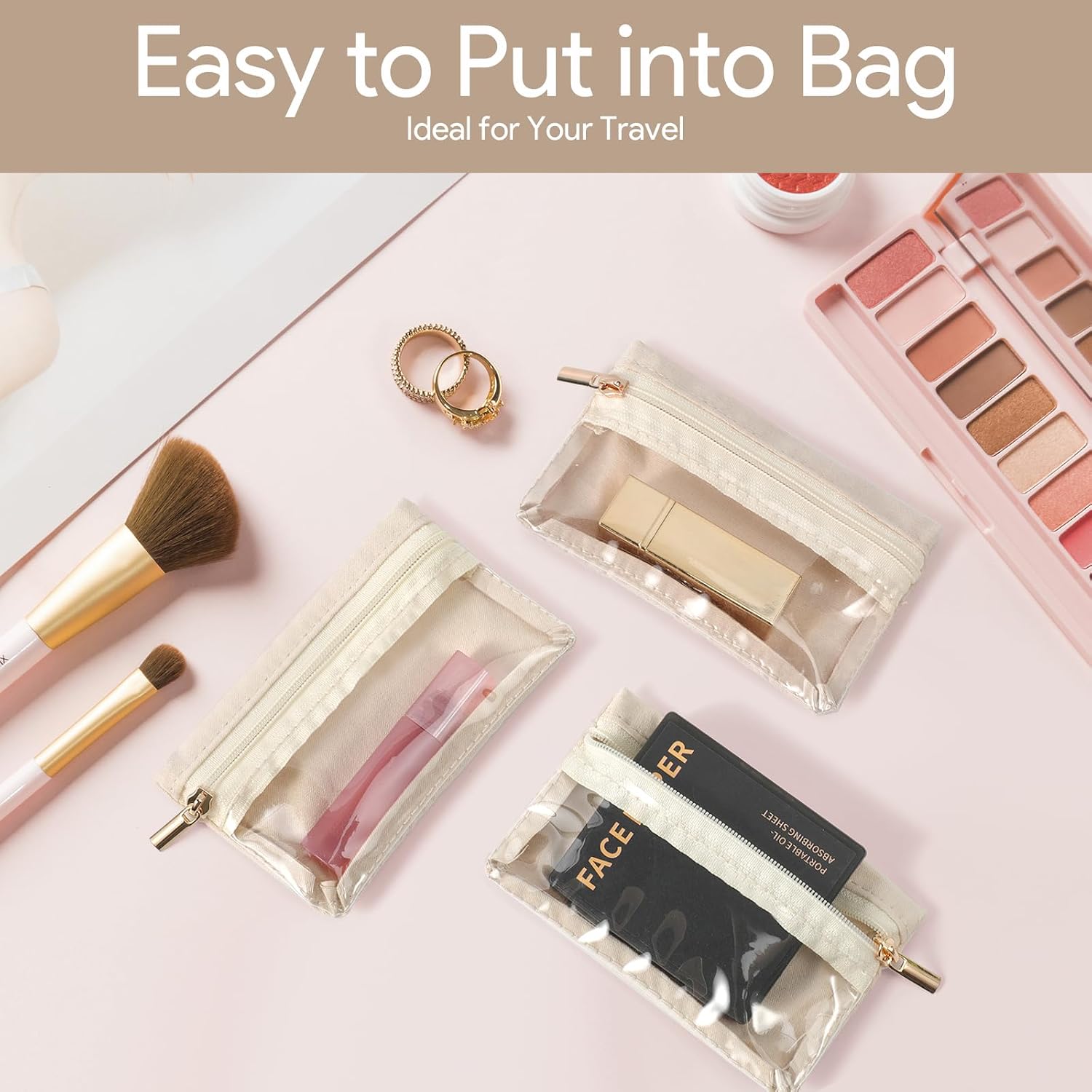 12pcs Travel Jewelry Pouch Travel Jewelry Organizers Travel Jewelry Bag Storage Set for Women Transparent Storage Bag for Jewelry Small Jewelry Roll Pouch with Silver Polishing Microfiber Cloth