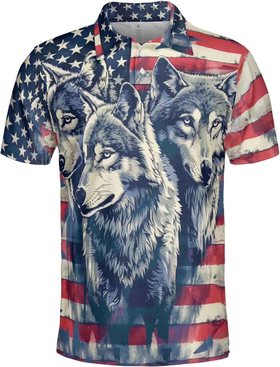 Happy Independence Polo Shirts for Men - US Flag Short Sleeve Regular Fit Golf Shirts for Men Series 51