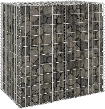 Gabion Wall with Covers Galvanized Steel 39.4"x23.6"x39.4",Gabion Wall with Cover Gabion Gabion Cage Retaining Wall Privacy Protection Garden Patio Backyard Galvanized Steel for Outdoor Decor