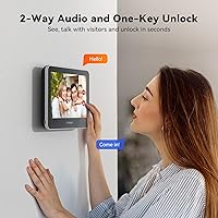 Vista 8 de Tmezon Timbre de video inalámbrico con cámara y monitor, sistema de intercomunicación WiFi, cámara 1080P con monitor, video portero con pantalla
