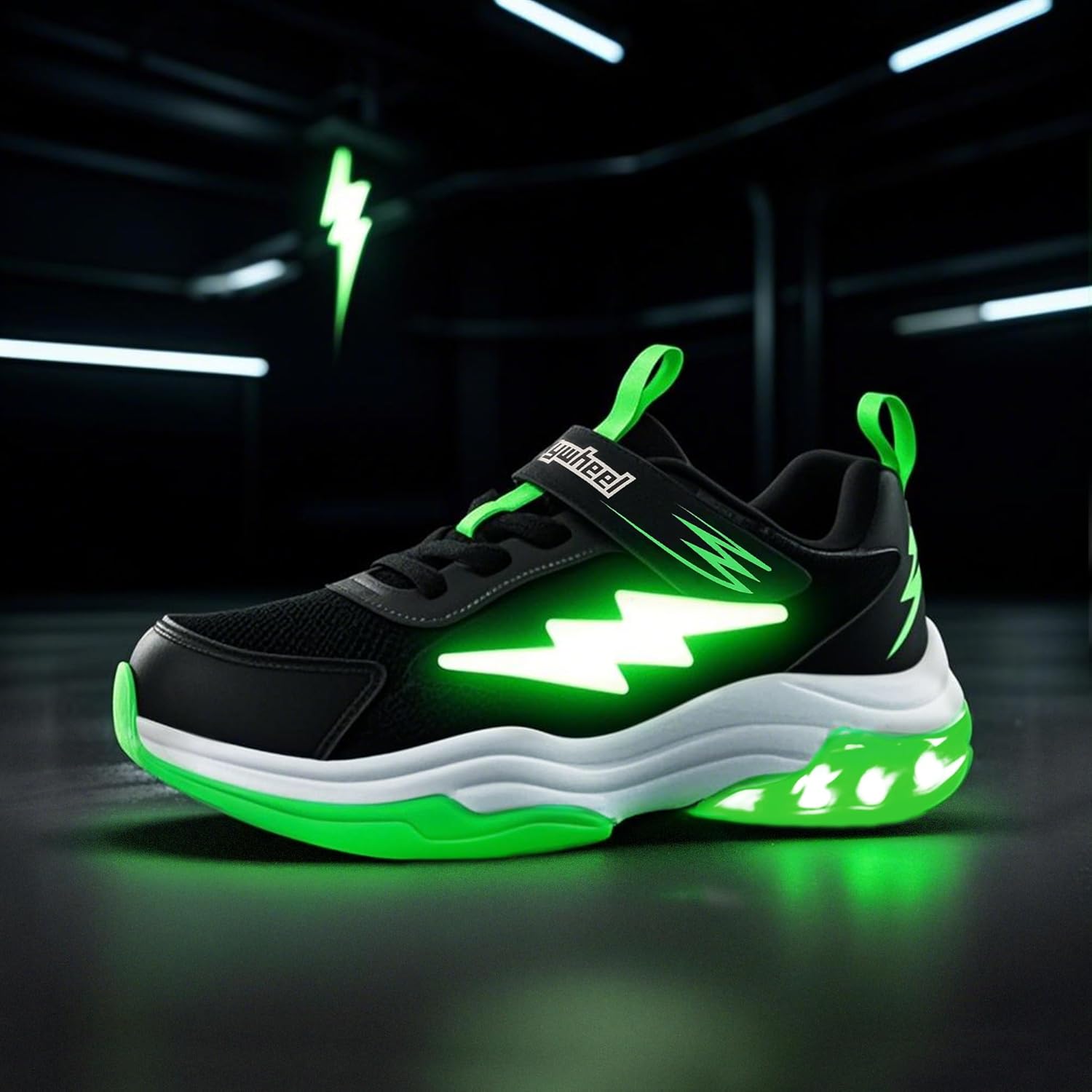 SKYWHEEL Kids Sneakers for Boys Light Up Shoes with Switch Tennis Running Athletic Shoes Toddler Size 10 to Big Kids Size 5 - Image 3