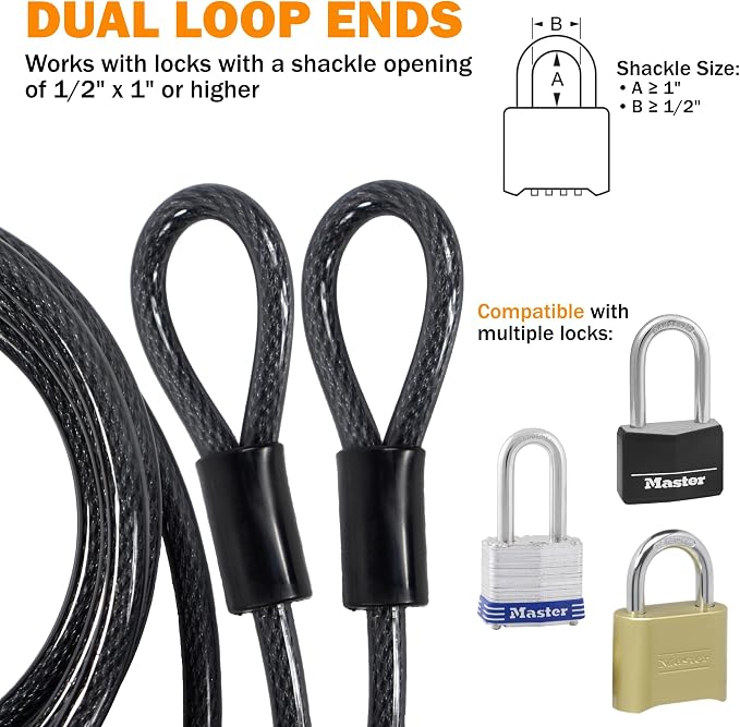 Cable de seguridad trenzado 10mm Lumintrail 7 pies miniatura 7