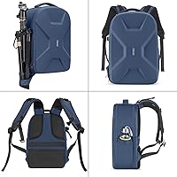 Vista 5 de MOSISO Camera Backpack, DSLR/SLR/Mirrorless Photography Camera Bag 15-16 inch Waterproof Hardshell Case with Tripod Holder&Laptop Compartment Azul