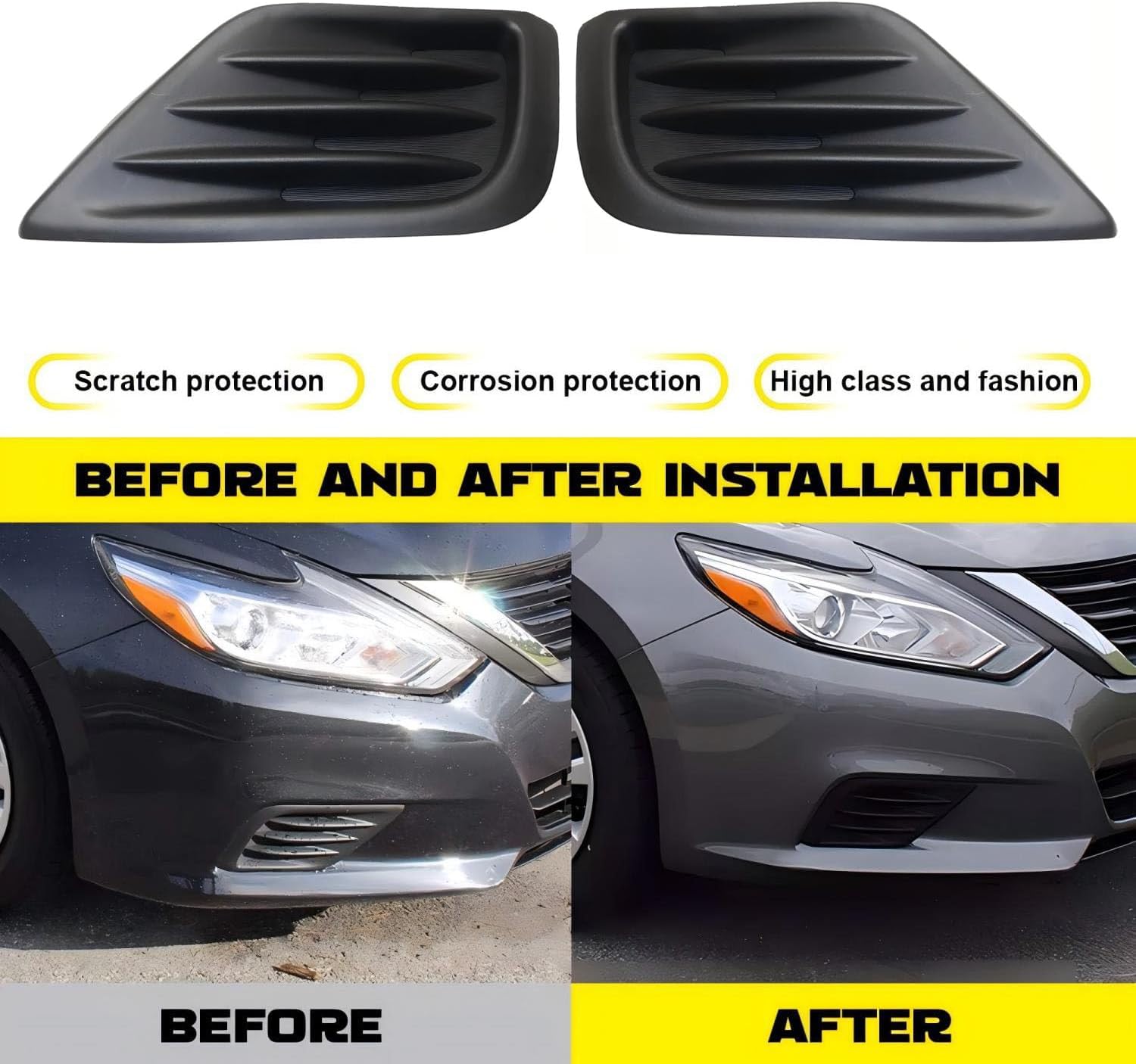 1 Pair Front Bumper Fog Light Cover for Nissan Altima 2016 2017 2018 - Image 3