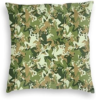 Babydo Throw Pillow Covers Patrón De Rana Militar De Camuflaje 45X45Cm Estándar Decoración del Hogar Interior Sofá Cuadrado Funda De Almohada Fundas De Cojín Individualmente Silla Especi