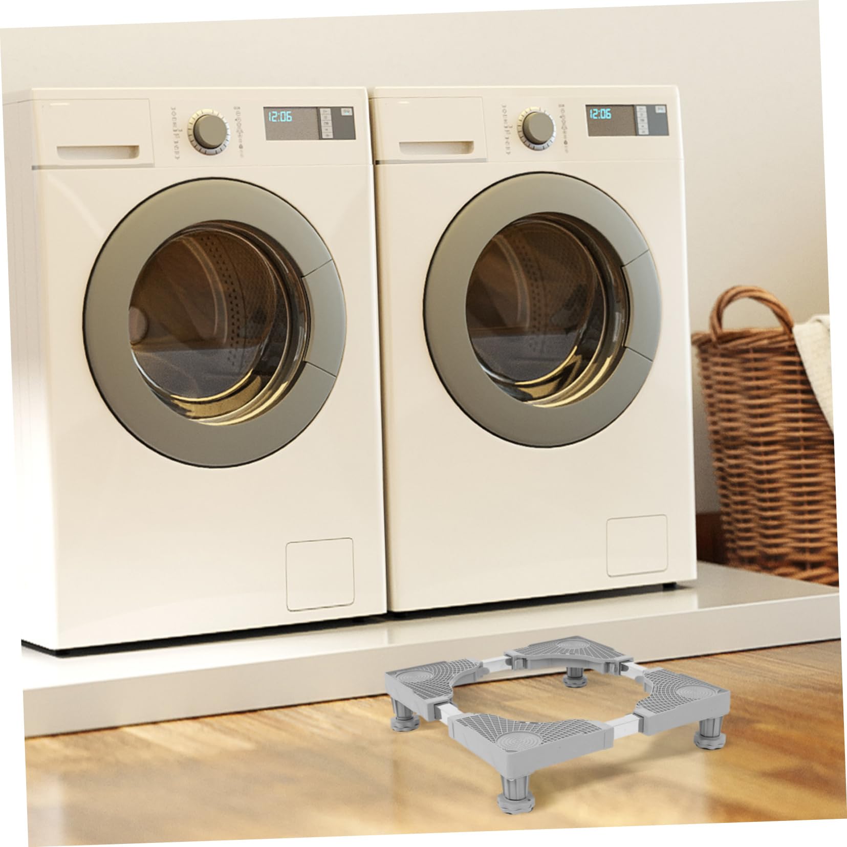 Amosfun Base Lavadora Ajustable Soporte Antivibración Pedestal Para Refrigerador