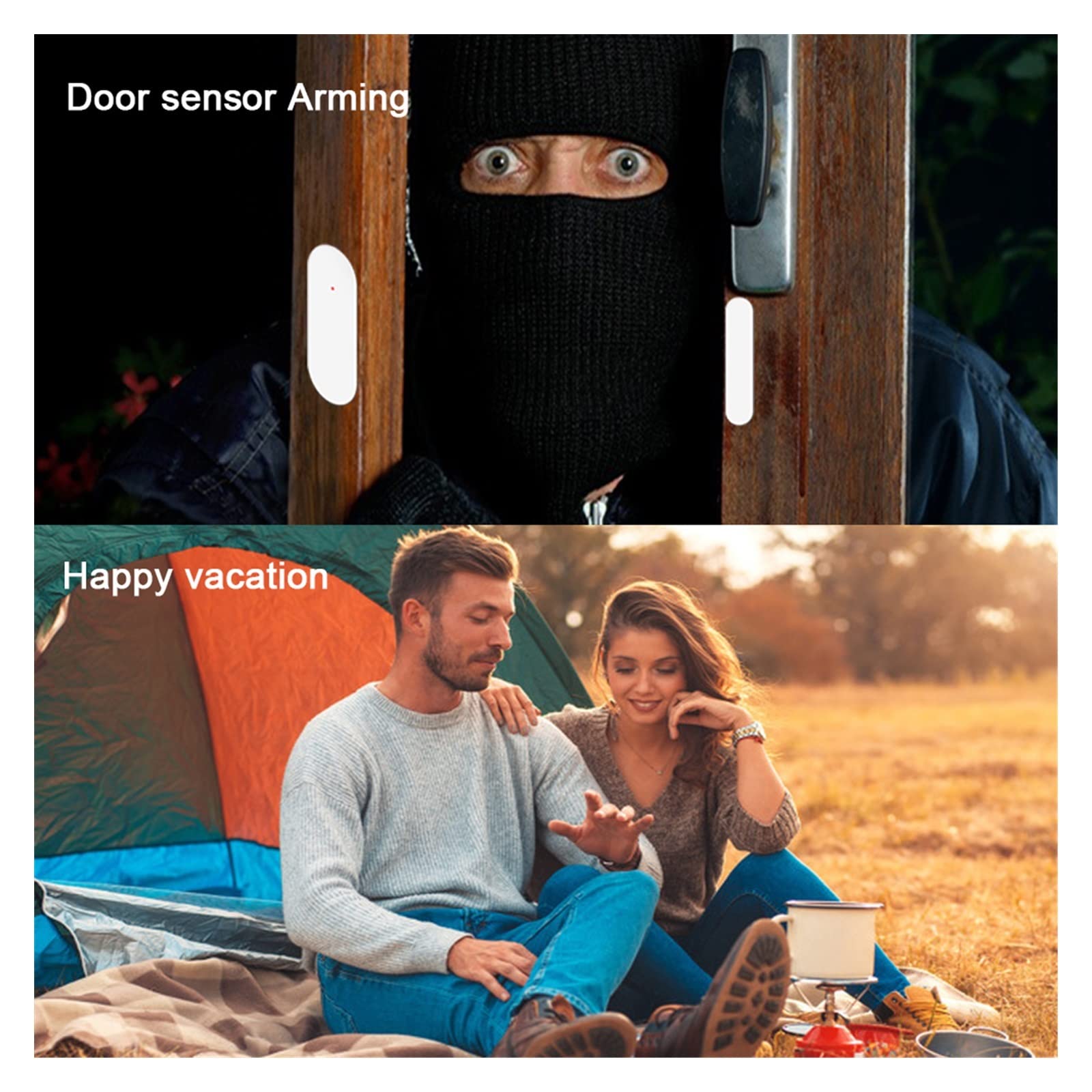 WiFi HD Smart Sistema de Alarma de Seguridad for el hogar Kit inalámbrico IR Control Remoto del Detector de la Puerta del Sensor de la Puerta de Alarma de la Alarma(Set C)