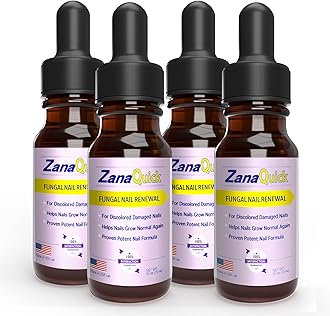 ZanaQuick Toenail Treatment Drops - 4 Pack Extra Strength Nail Repair Solution for Toe Nails & Fingernails - Powerful Nail Care Renewal & Recovery Liquid for Thick, Damaged & Discolored Nails Remedy