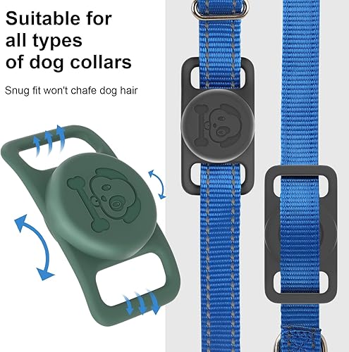 Miniatura 4 de Paquete de 4 soportes para collar de perro AirTag, seguro y cómodo, collar de gato Airtag, soporte para mascotas Airtag para Apple Airtag