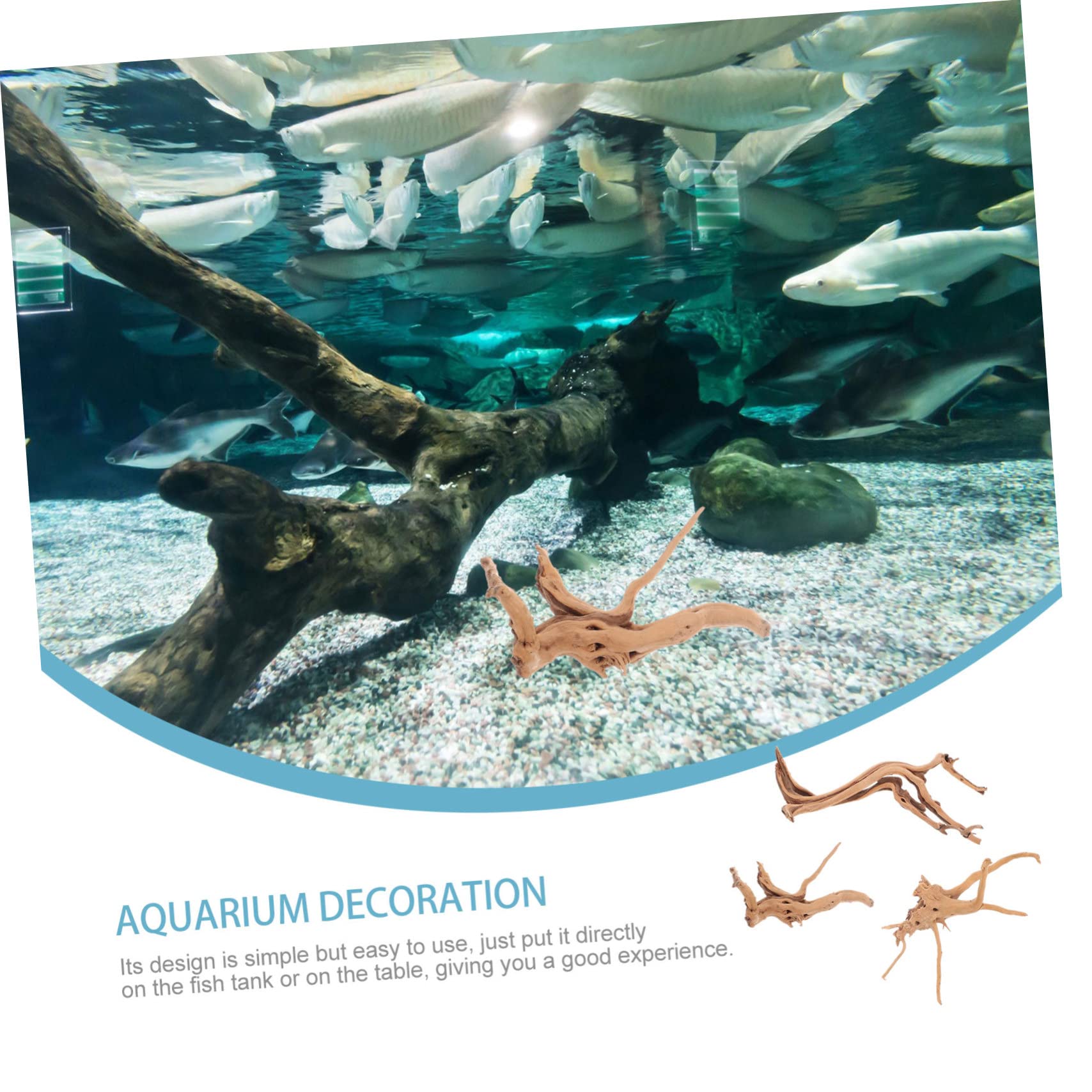 BESPORTBLE Fácil de Usar de Madera Flotante para Acuario 3 Piezas Forma Realista Varios Estilos Adecuado para Ambientación de Peceras y Paisajismo Natural