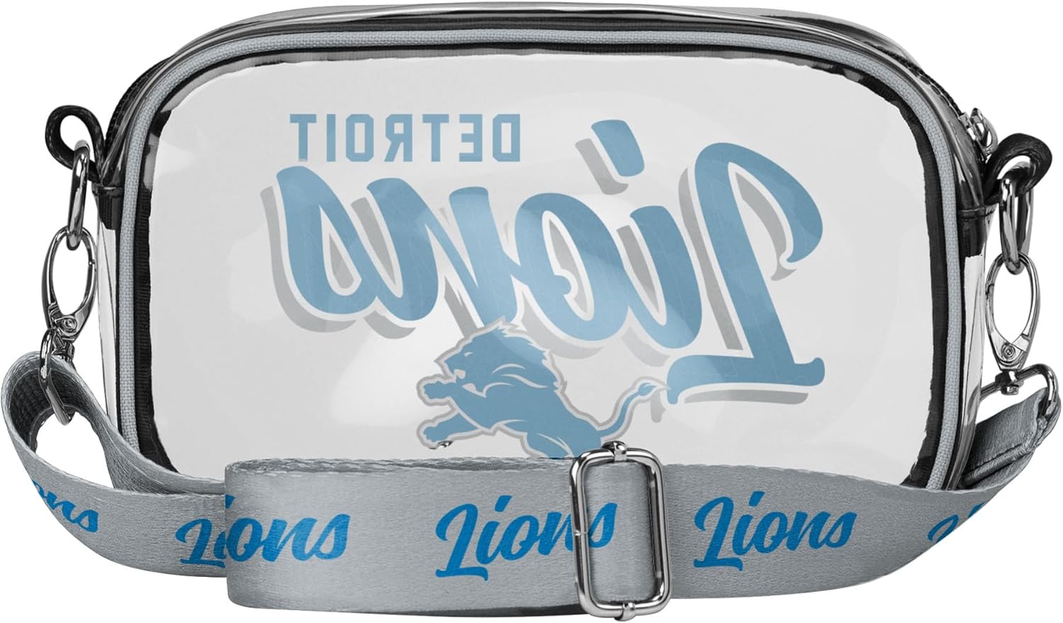 FOCO NFL Womens NFL Team Logo Monty Script Clear Crossbody Bag