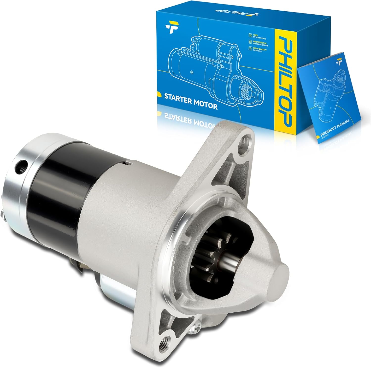 PHILTOP 17842 Starter for 2007-2018 Yaris, 2004-2006 xB/xA, 2003-2005 Echo, Replace 280-0336 28100-21062 28100-21063 28100-21061 17842