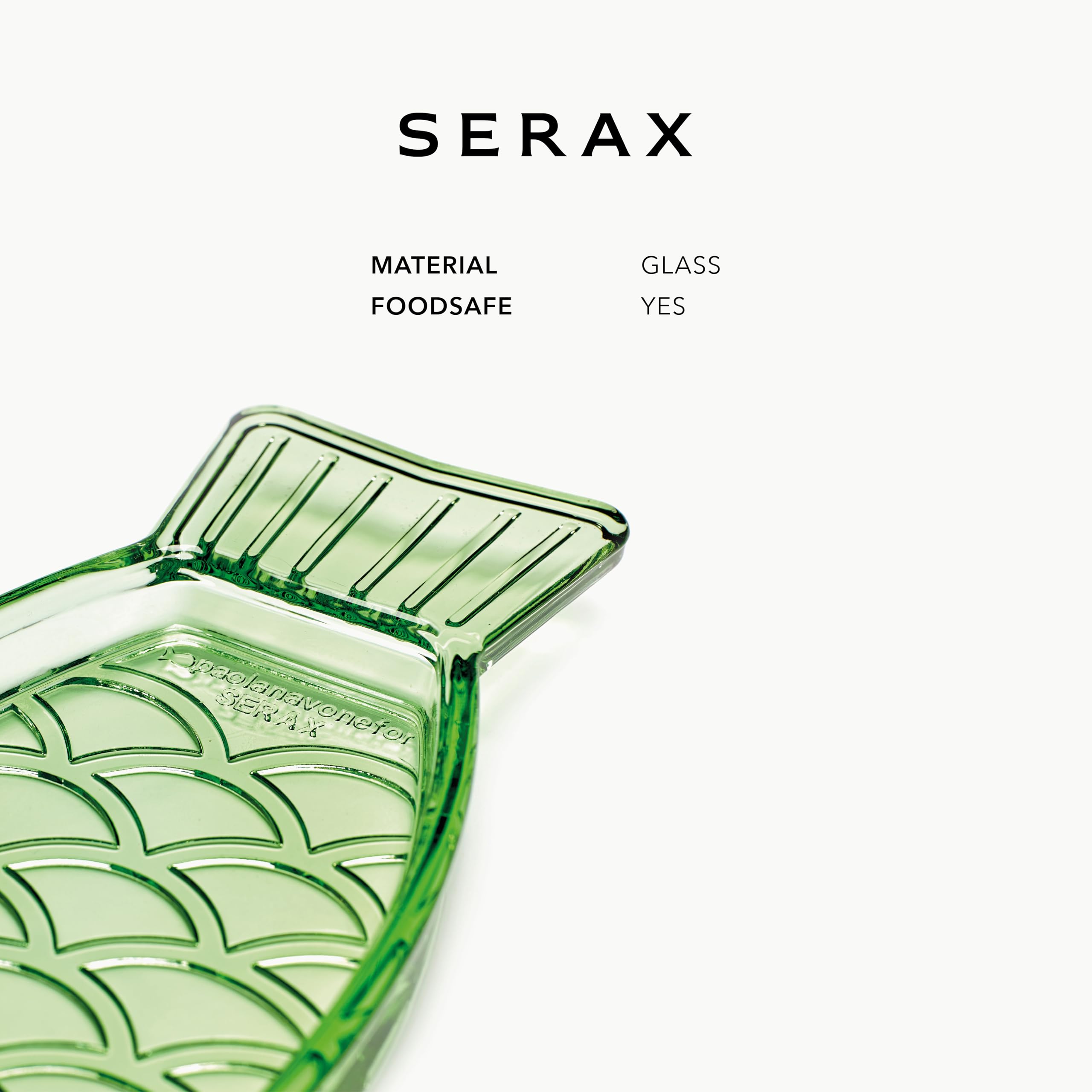 Serax Paola Navone - Plato para servir | Cristalería de pescado y pescado | Bandeja verde para servir | Esenciales de alojamiento | Bandejas para servir alimentos
