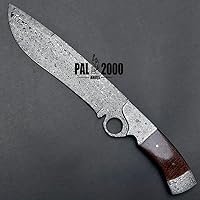 Vista 5 de PAL 2000 KNIVES Cuchillo Bowie de acero de Damasco hecho a mano de 13 pulgadas - Mango de micarta con refuerzos de acero de Damasco 1094