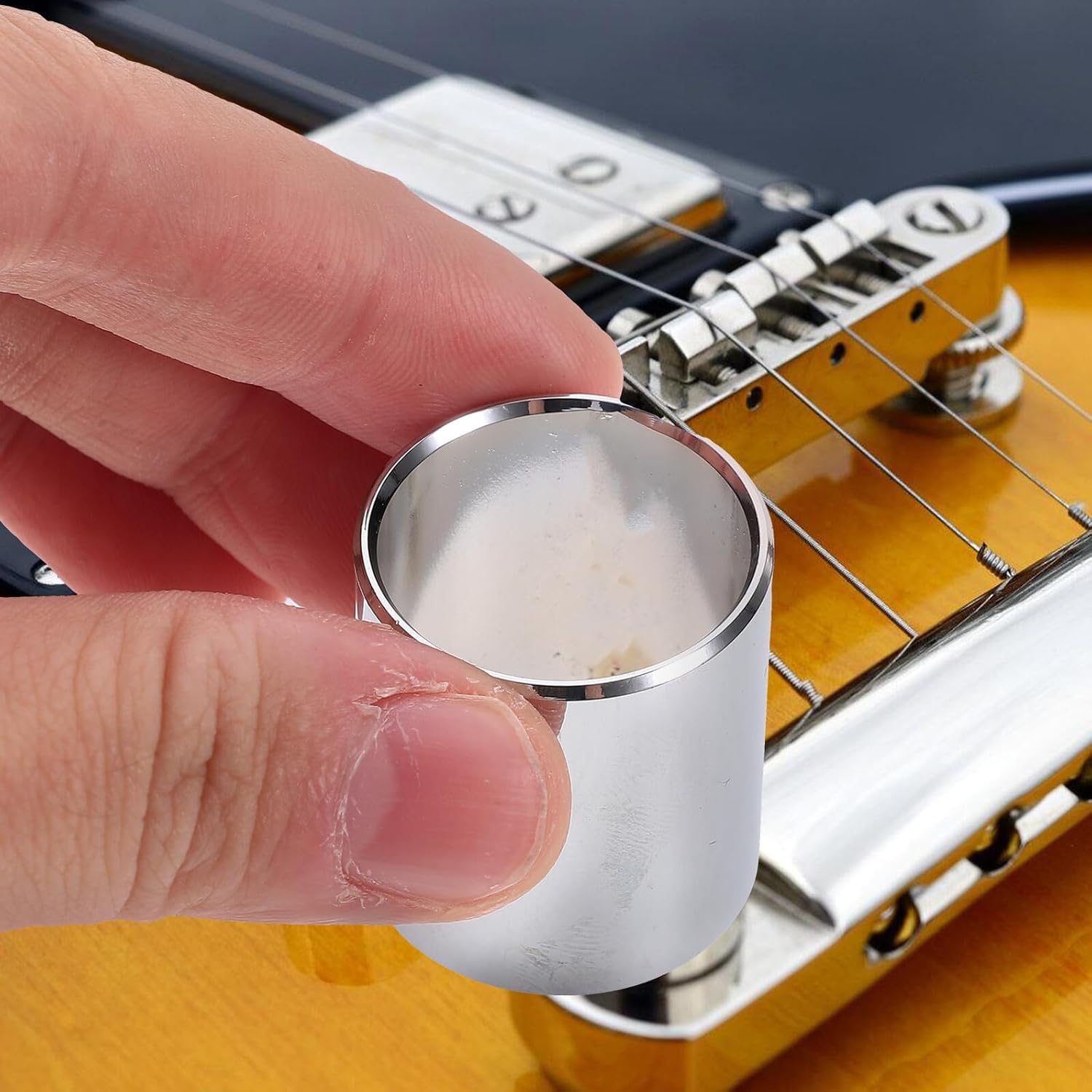 4pcs Guitar Slide Stainless Steel Metal Bass and Electric Guitar Slides Musical Instrument Accessories for Smooth Glide Sound
